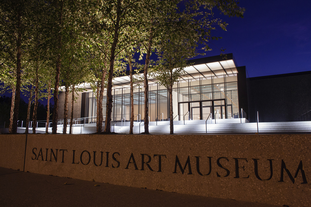 STL Art Museum Expansion extension at night