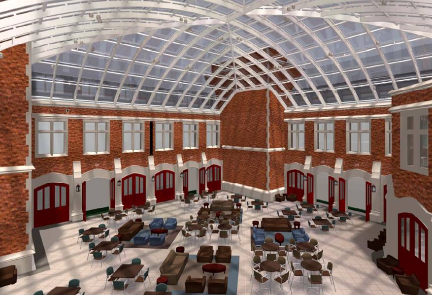 Washington University Law atrium space rendering