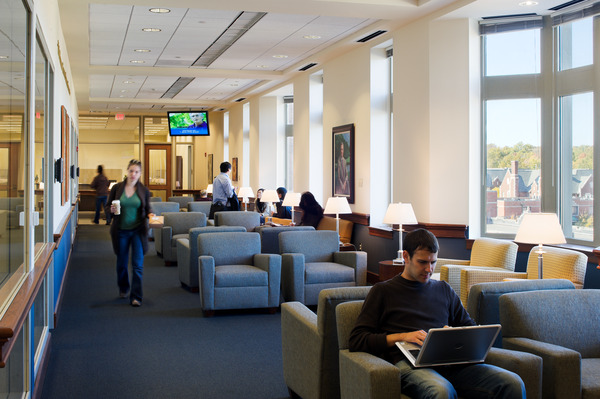 Washington University Law students studying