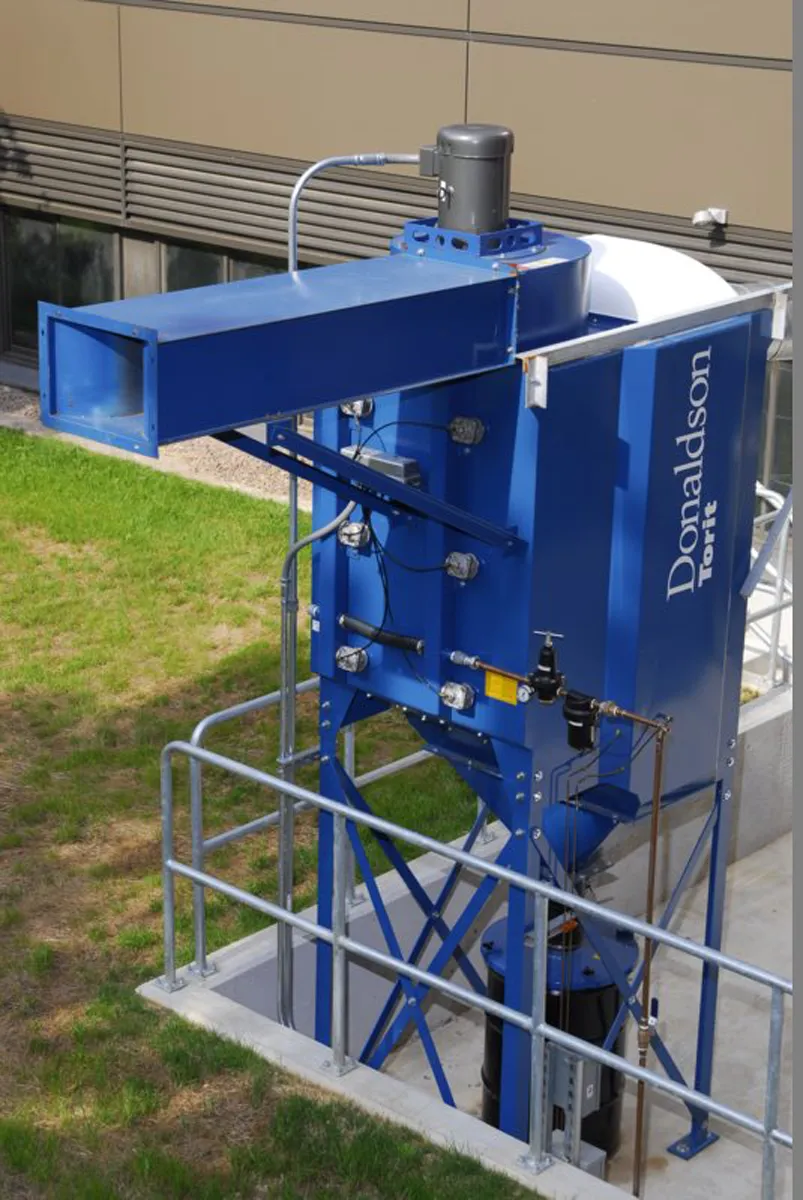 Blue industrial equipment or motor