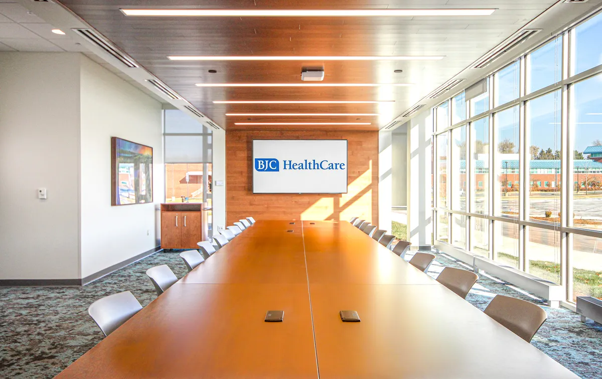 Healthcare board room with large windows