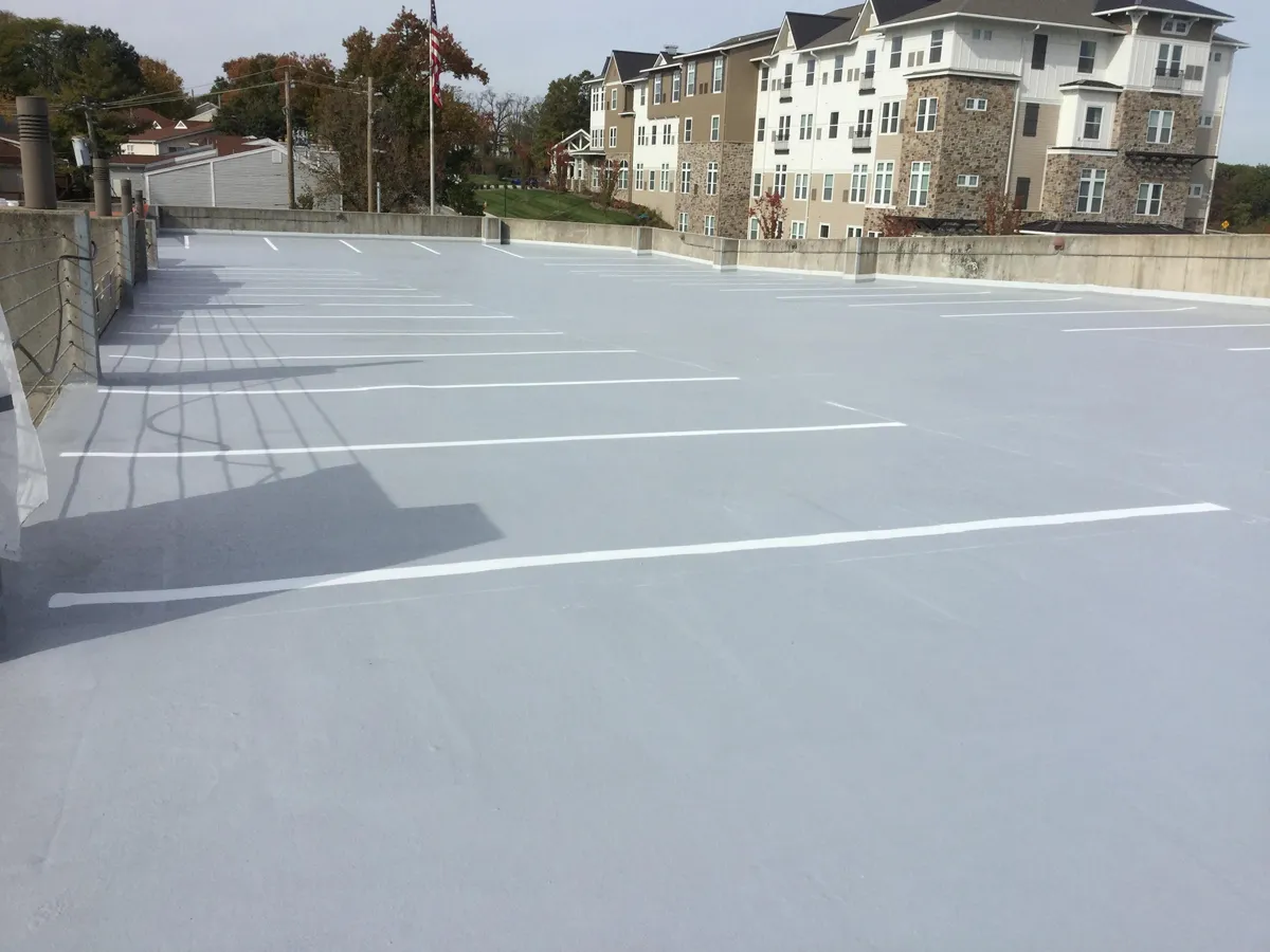 repainted parking garage rooftop