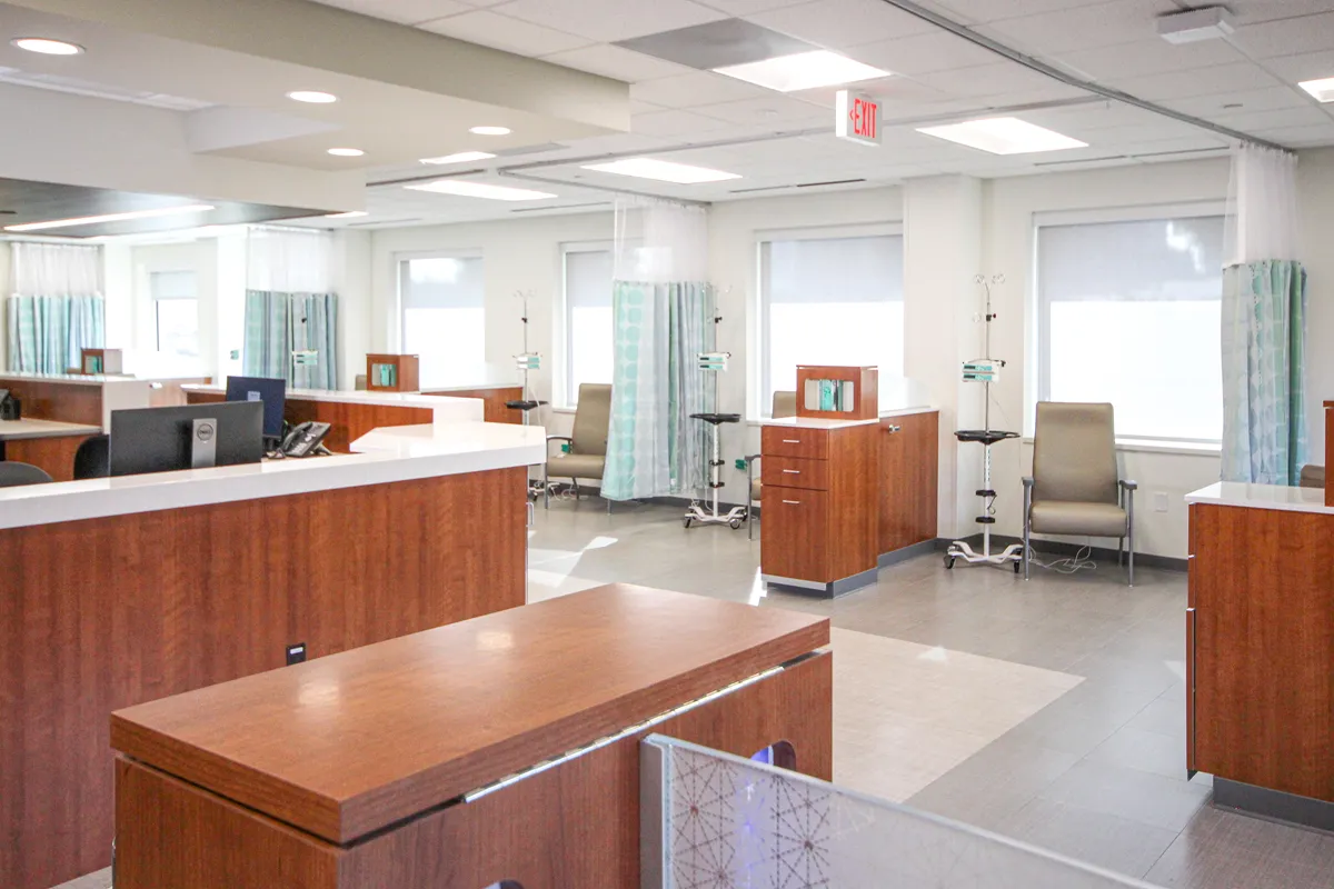 Medical exam room with equipment
