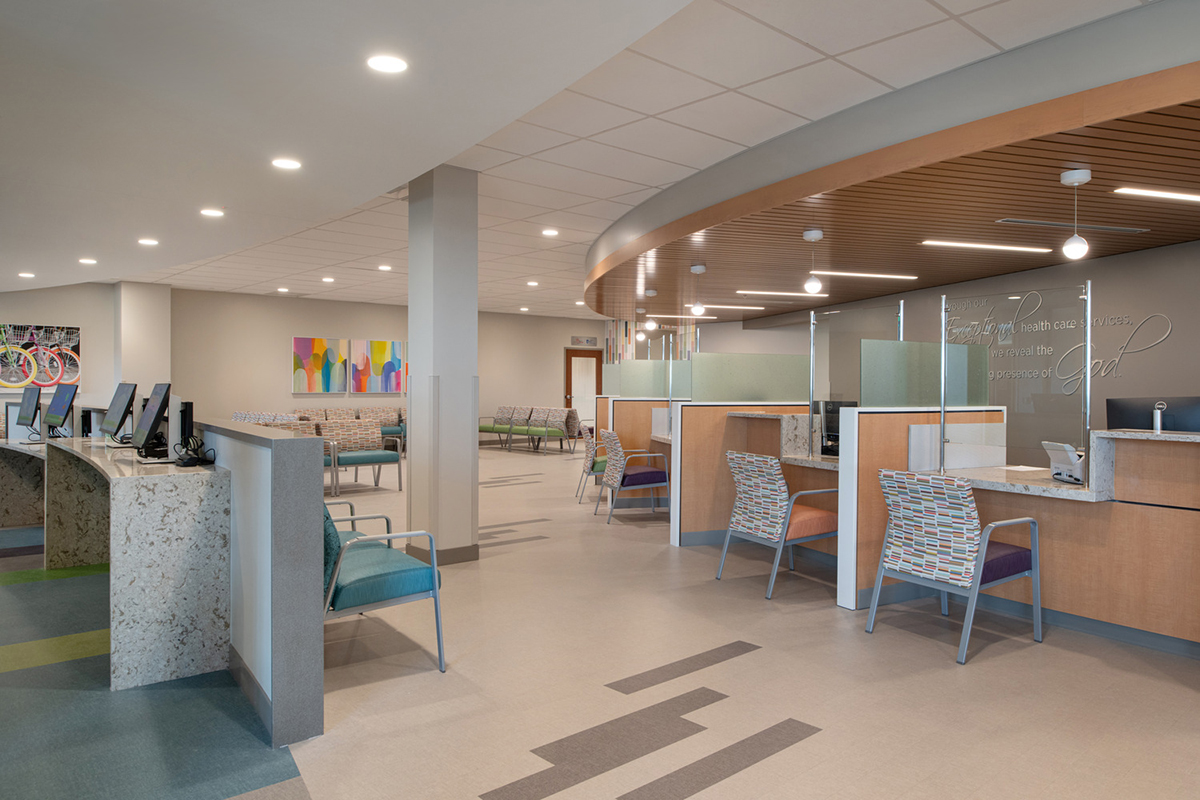 Medical lobby reception area