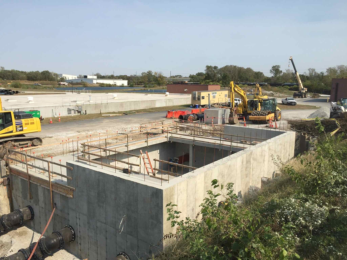 Water treatment or civil infrastructure project under construction