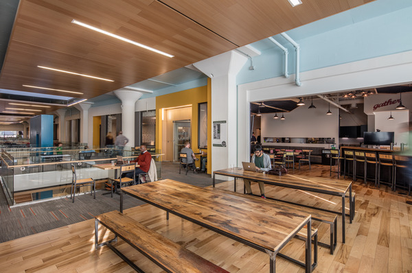 Open cafe area with natural light